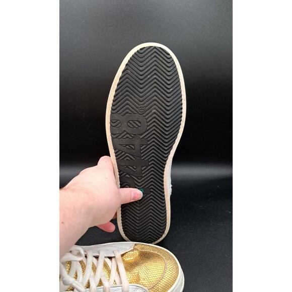 P448 Women's Palm High Top Sneaker Gold Toe Side Zip Euro 40/US 9 Designer Shoes - Picture 10 of 16